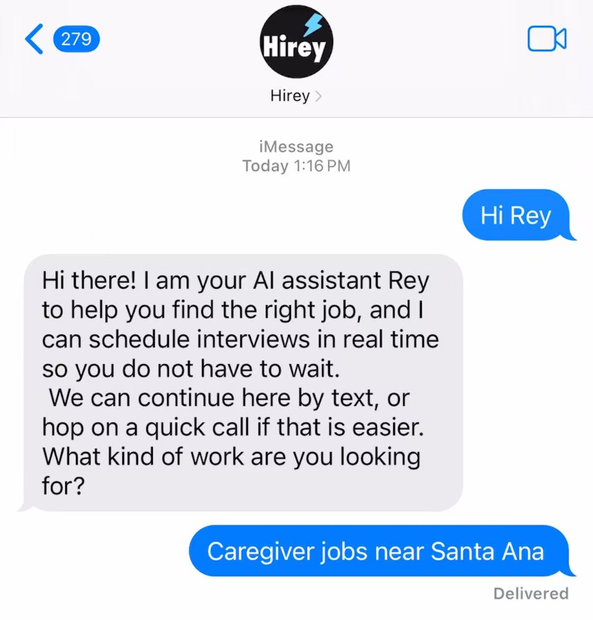Start in seconds by text or call